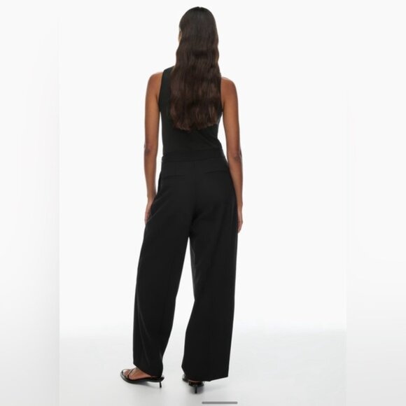 NWT Aritzia Babaton Overlap Pant Black Size 6 Wool twill trousers high waist - Picture 5 of 13